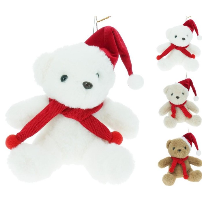 PELUCHE ORSO NATALE 15CM 3ASS